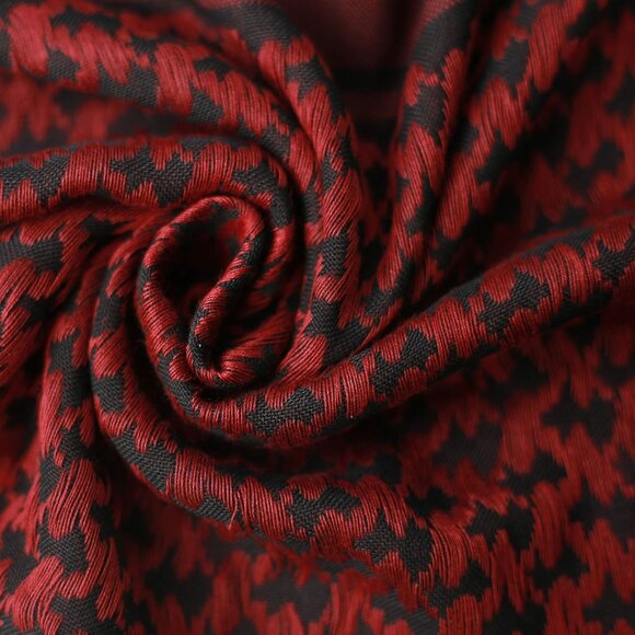 Men's Black/Red Military Shemagh Tactical Desert Cotton Keffiyeh Scarf Wrap - Picture 5 of 9